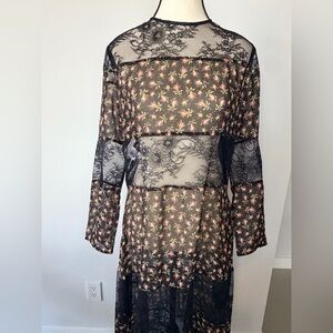 Philosophy di Lorenzo Serafini Black Floral Lace Maxi Dress – Size 10 – Elegant